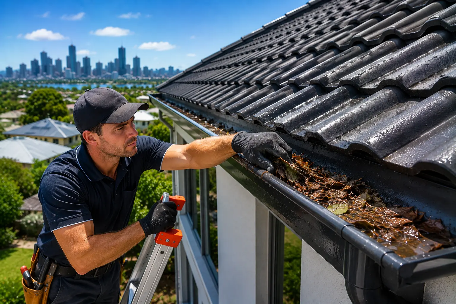 Professional roof and gutter cleaning Brisbane before gutter guard installation